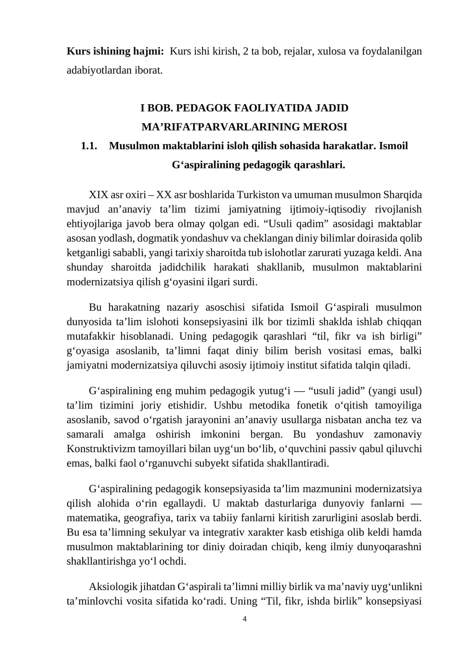 PEDAGOG FAOLIYATIDA JADID MARIFATPARVARLARNING MEROSIDAN FOYDALANISH KURS ISHI 4