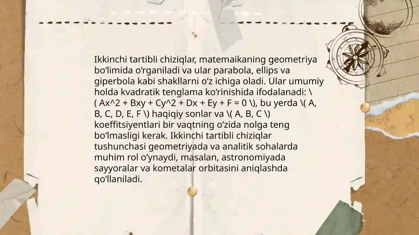 Ikkinchi tartibli chiziqlar 4