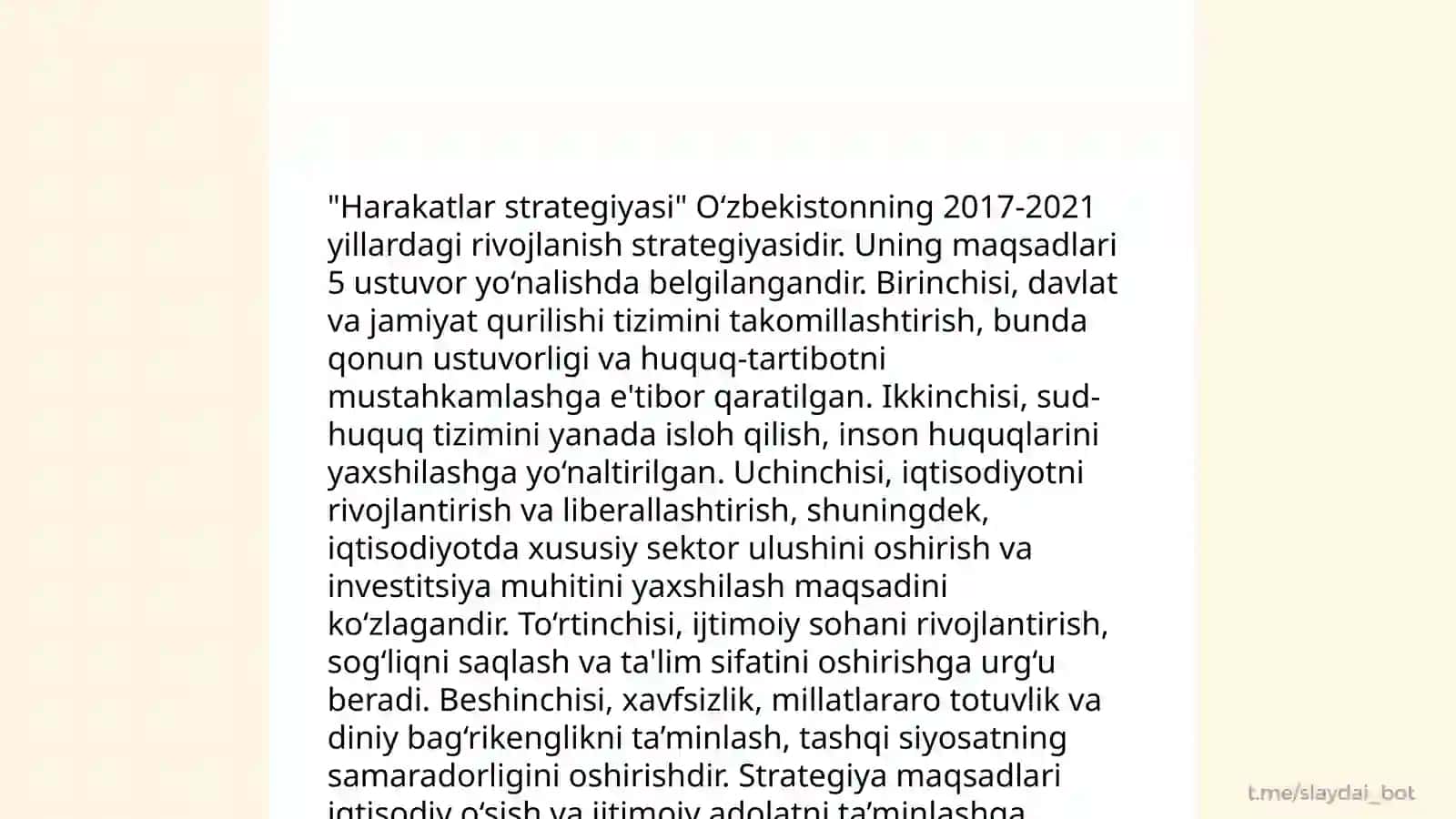 Harakatlar stragiyasidan-taraqqiyot strategiyasi sari 4