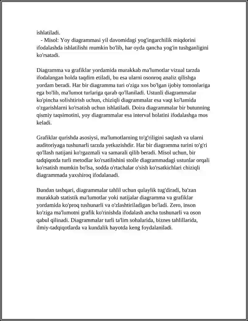 DIAGRAMMA VA GRAFIKLAR BILAN ISHLASH 4