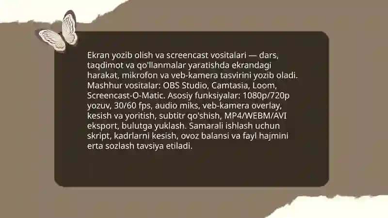 Video resurlar tayyorlash vositalari va usullari 4