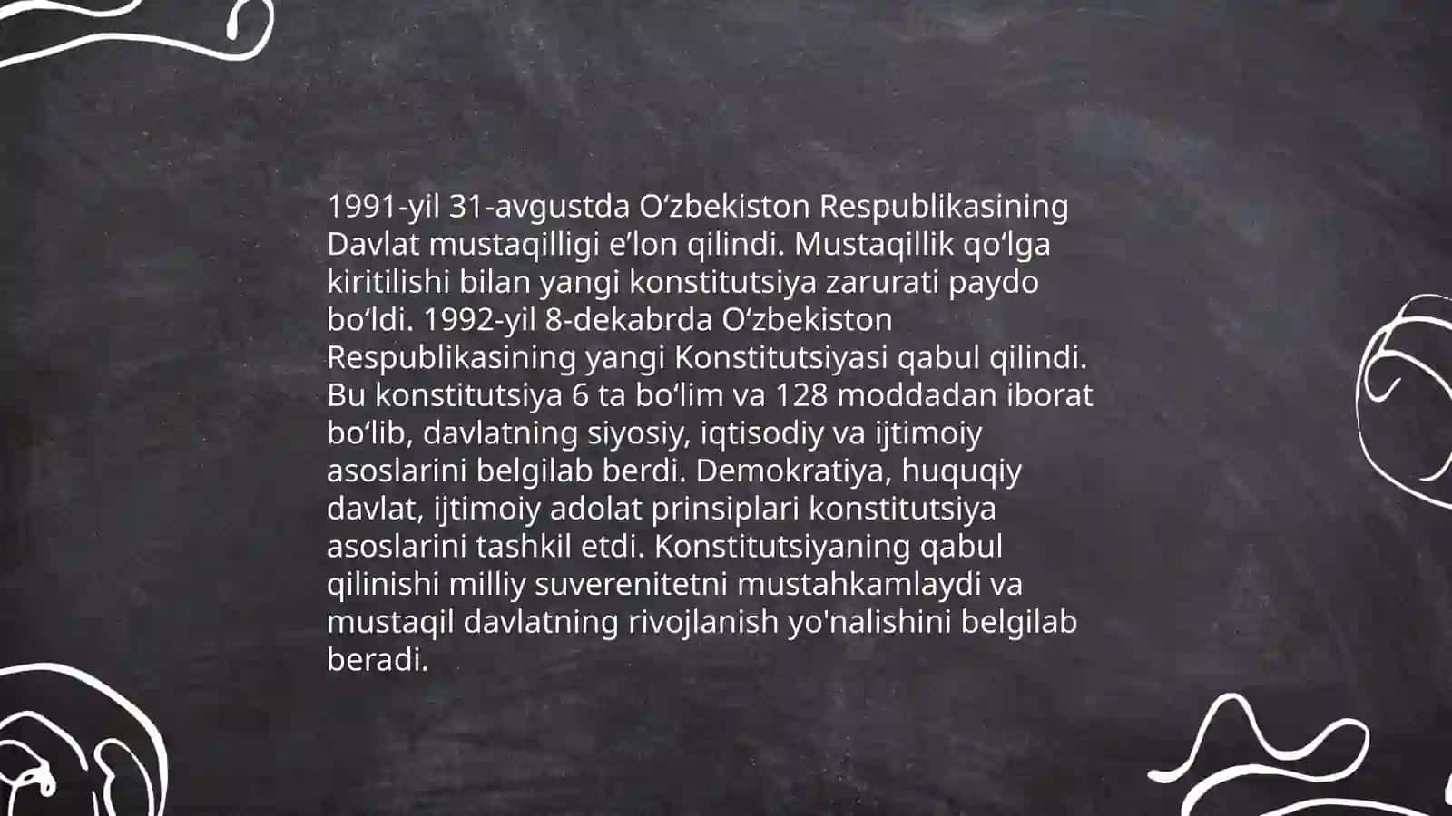 Oʻzbekiston Respublikasi Konstitutsiyasi yaratilish tarixi 4