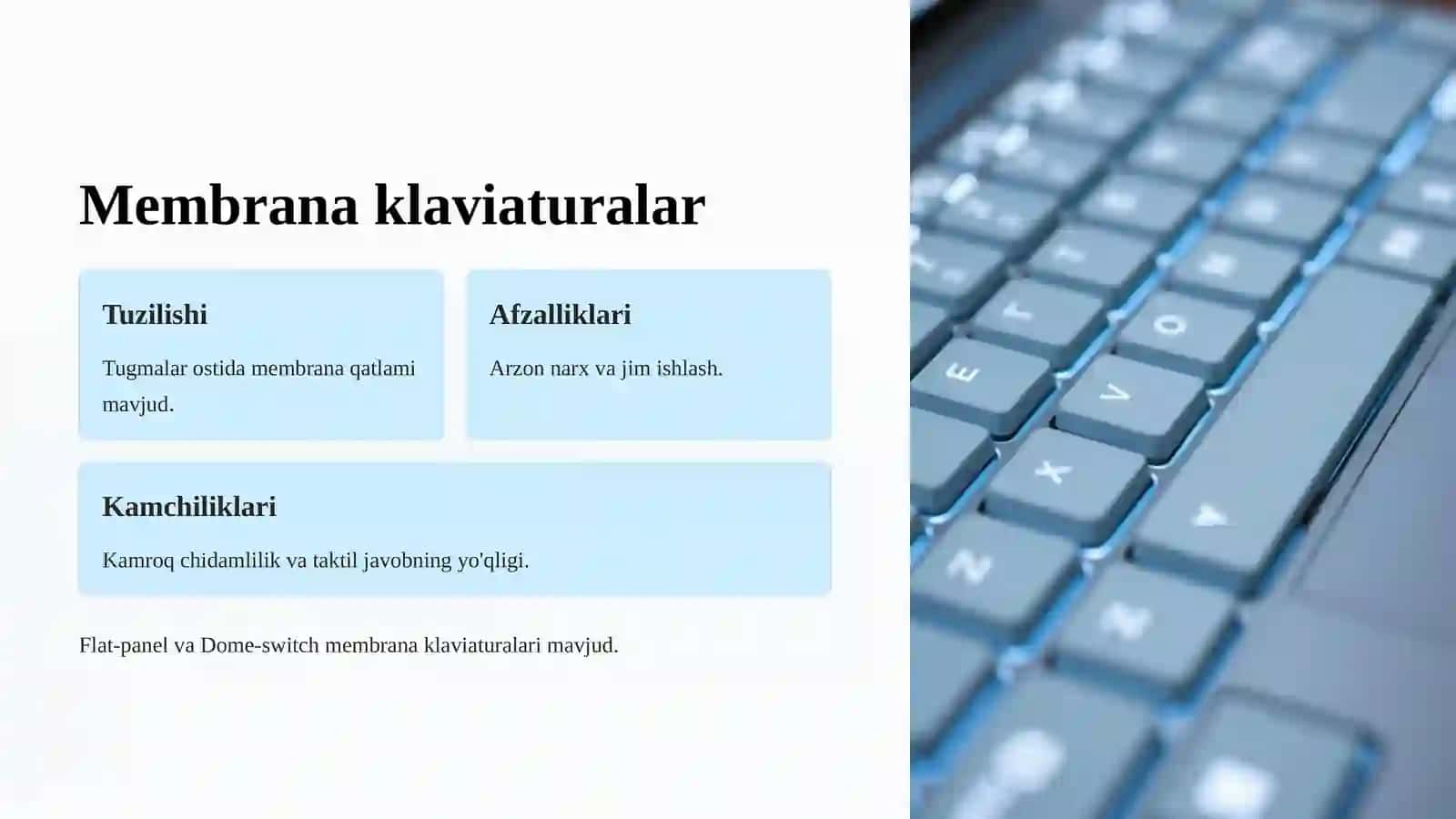 Klaviatura turlari va ularning ishlash prinsiplari 4