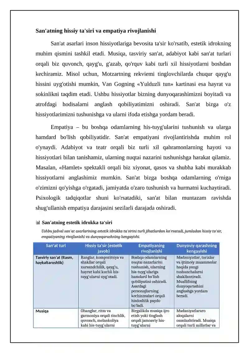 Dunyoni estetik idrok etishda badiiy asarlarning ahamiyati 4