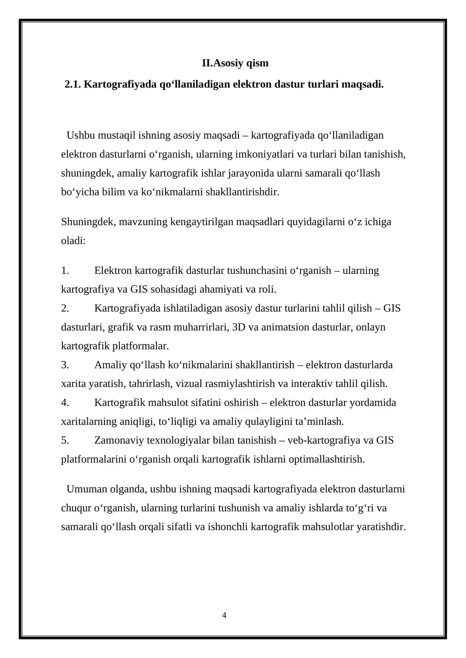 Kartografiyada qo‘llaniladigan elektron dastur turlari 4