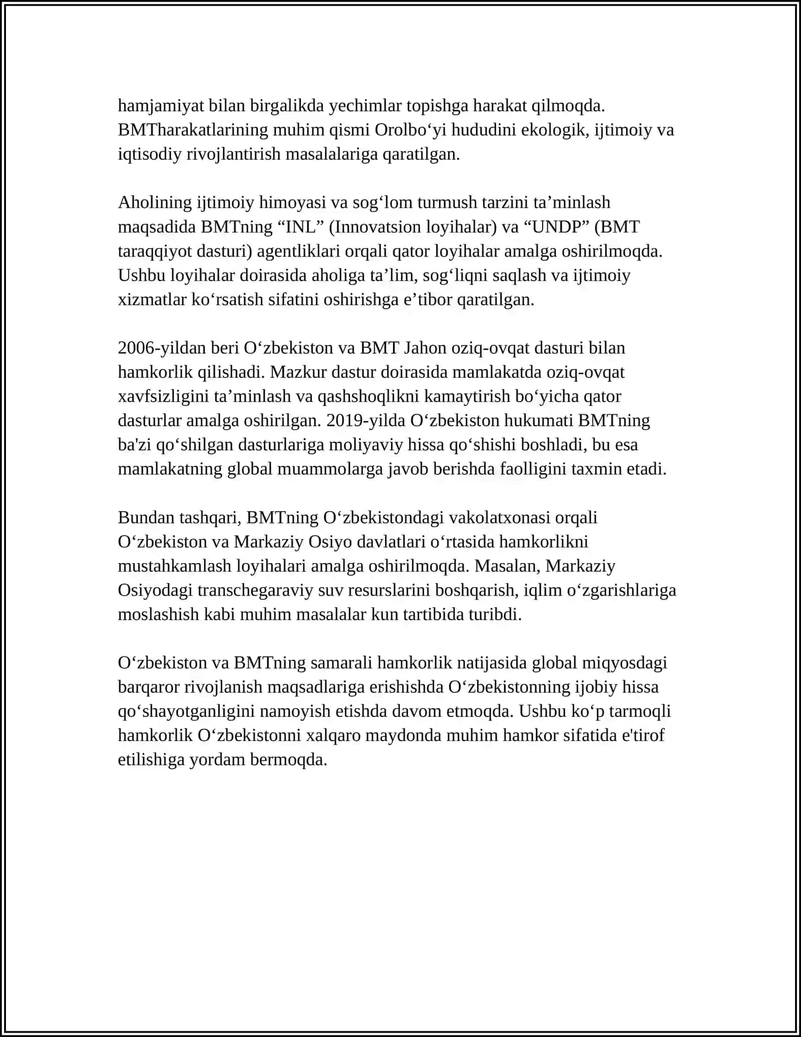 O‘ZBEKISTONNING XALQARO TASHKILOTLAR BILAN HAMKORLIK ALOQALARI 2024-2025-O'QUV YILI 4