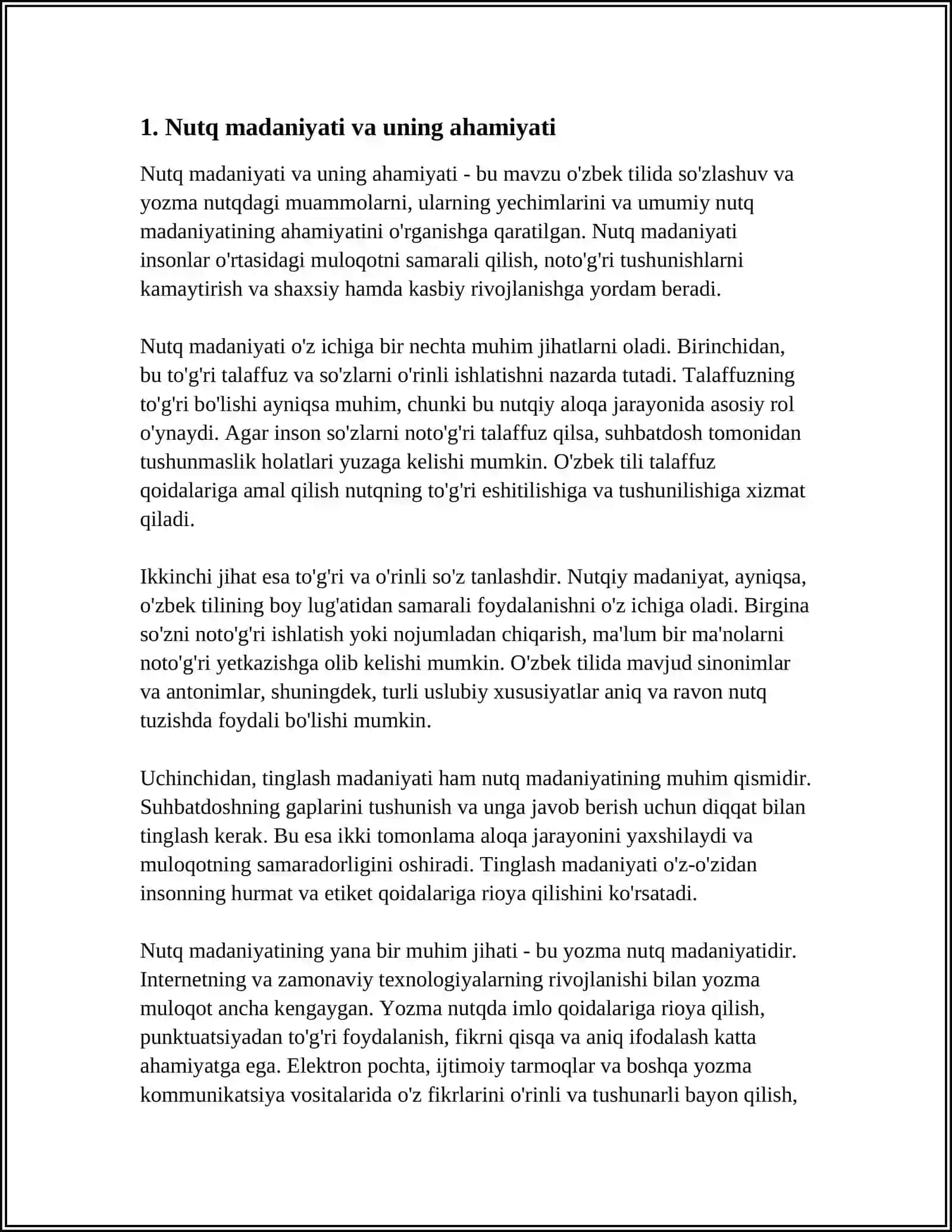 PЕDAGOGIK KOMPЕTЕNTLIKKA QO'YILADIGAN TALABLAR (O'QITUVCHINING NUTQ TЕXNIKASIVA UNI ILMIY TASHKIL ETISH 4