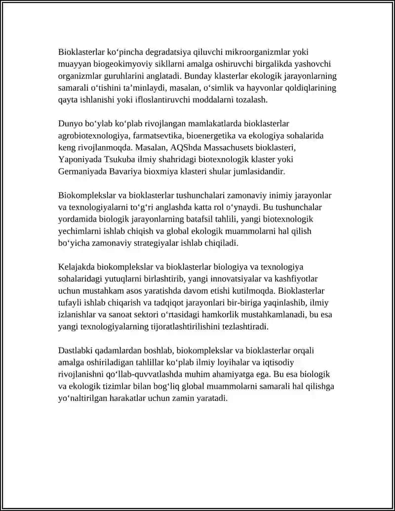Biokomplekslar va bioklasterlar: taʼrif va asosiy tushunchalar 4