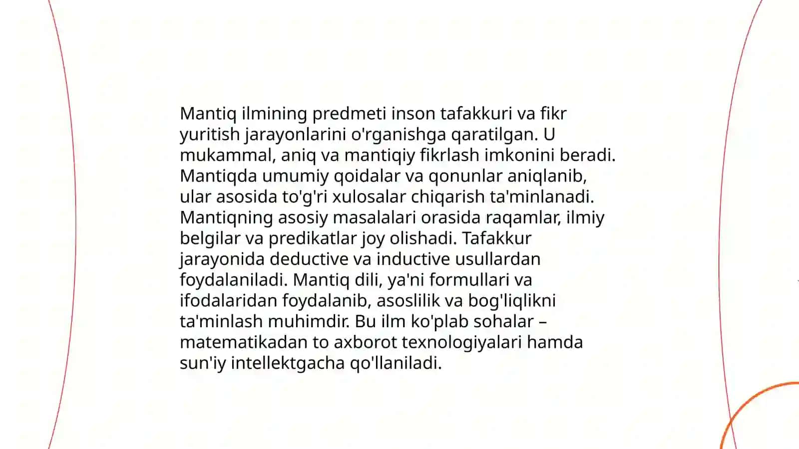 Mantiq ilmning predmeti, asosiy qonunlari 4