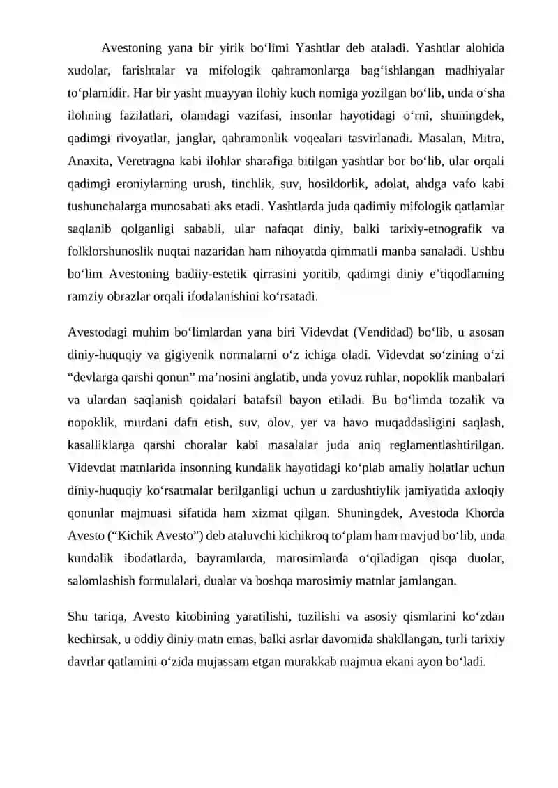 Avesto kitobi va undagi tarixiy ma'lumotlar 4