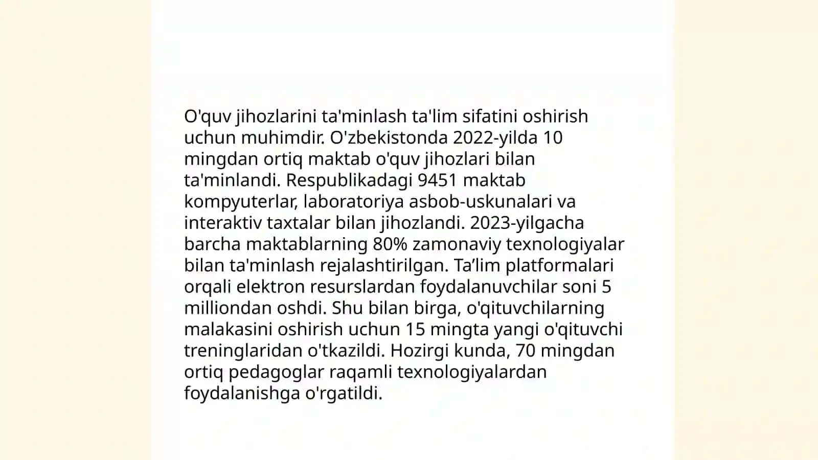 Ta'lim muassasalarining moddiy-texnik bazasi 4