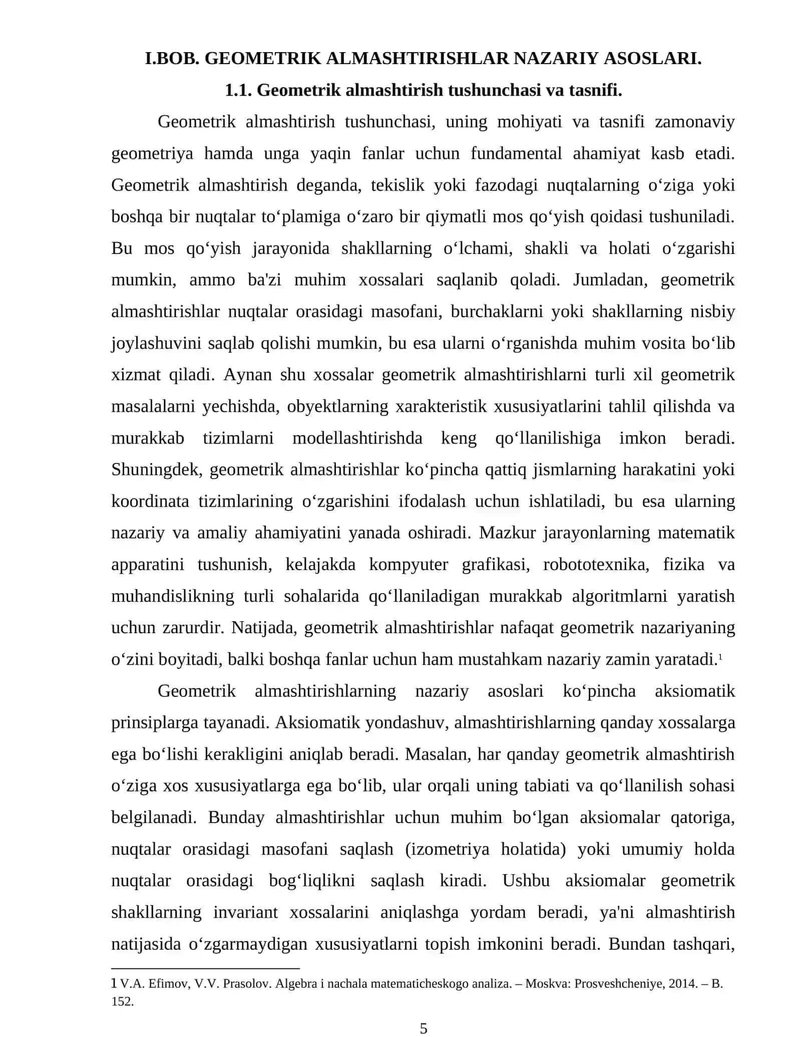 GEOMETRIK ALMASHTIRISHLAR YORDAMIDA MASALALAR YECHISH 4