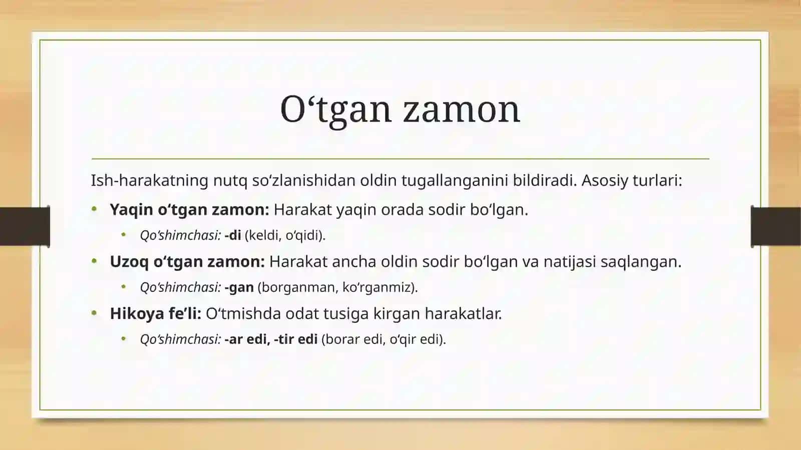 Fe’lning zamon kategoriyasi 4
