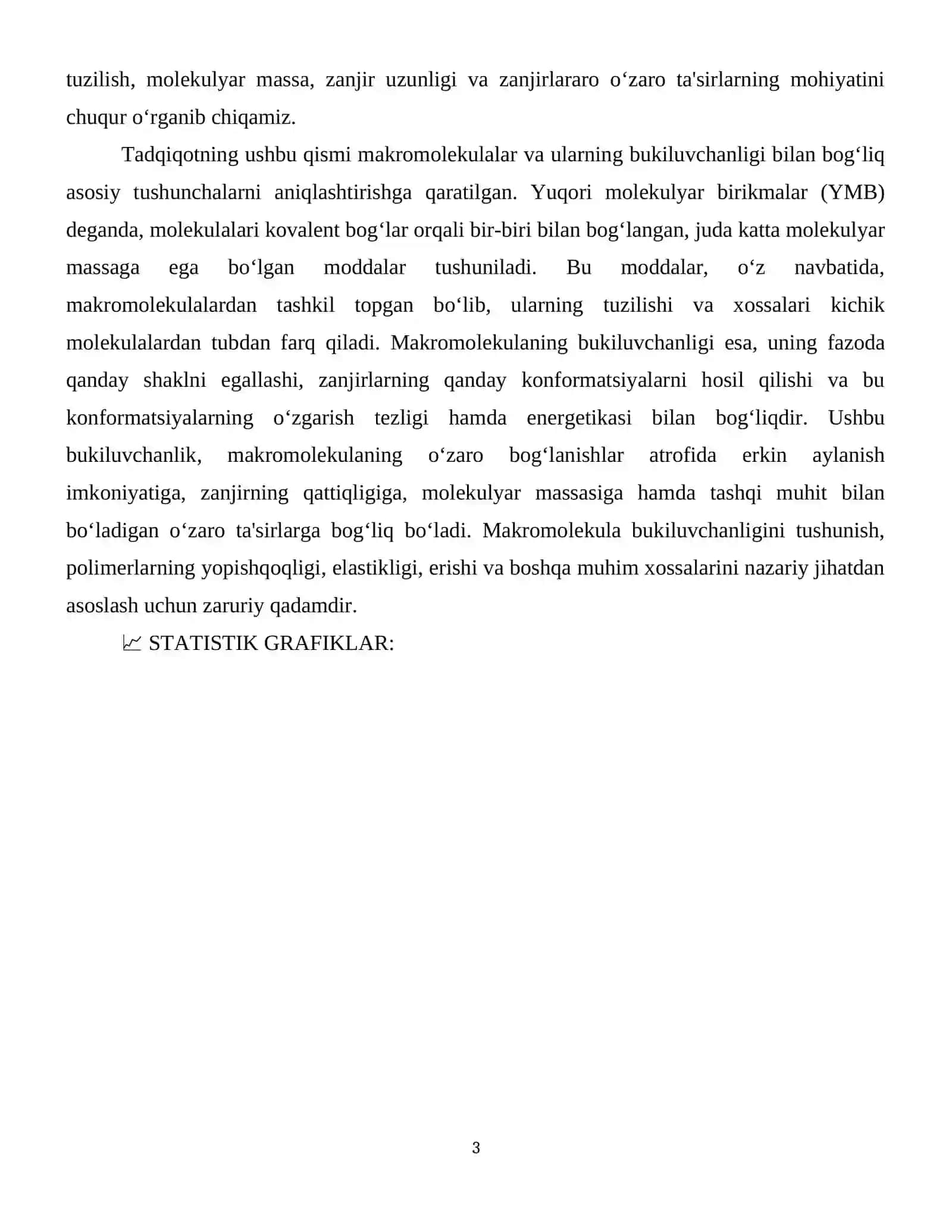 Yuqori molekulyar birikmalar makromolekulalari bukiluvchanligini baholash usullari. 4