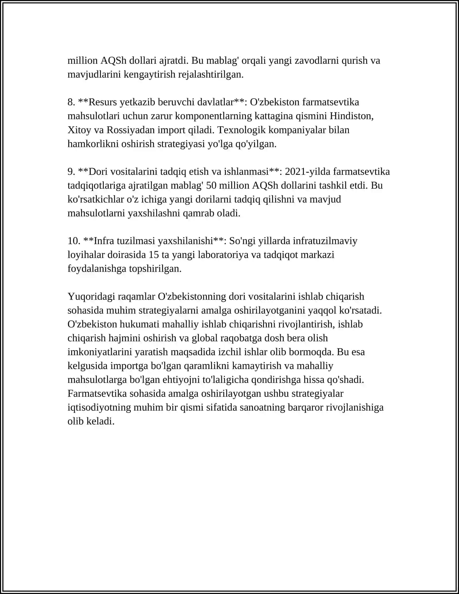 FARMATSEVTIKA FAOLIYATINI STRATEGIK REJALASHTIRISH 4
