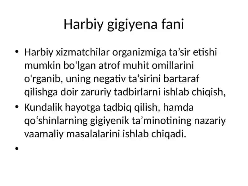 Harbiy Gigiya va uning rivojlanishi 4