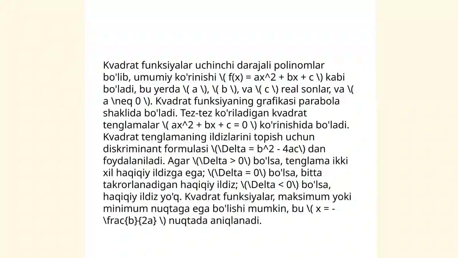 Ikkinchi darajali boʻlaklar 4