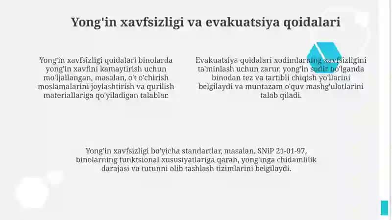 Hayot faoliyati xavfsizligi fanidan huquqiy va normativ hujjatlar 4