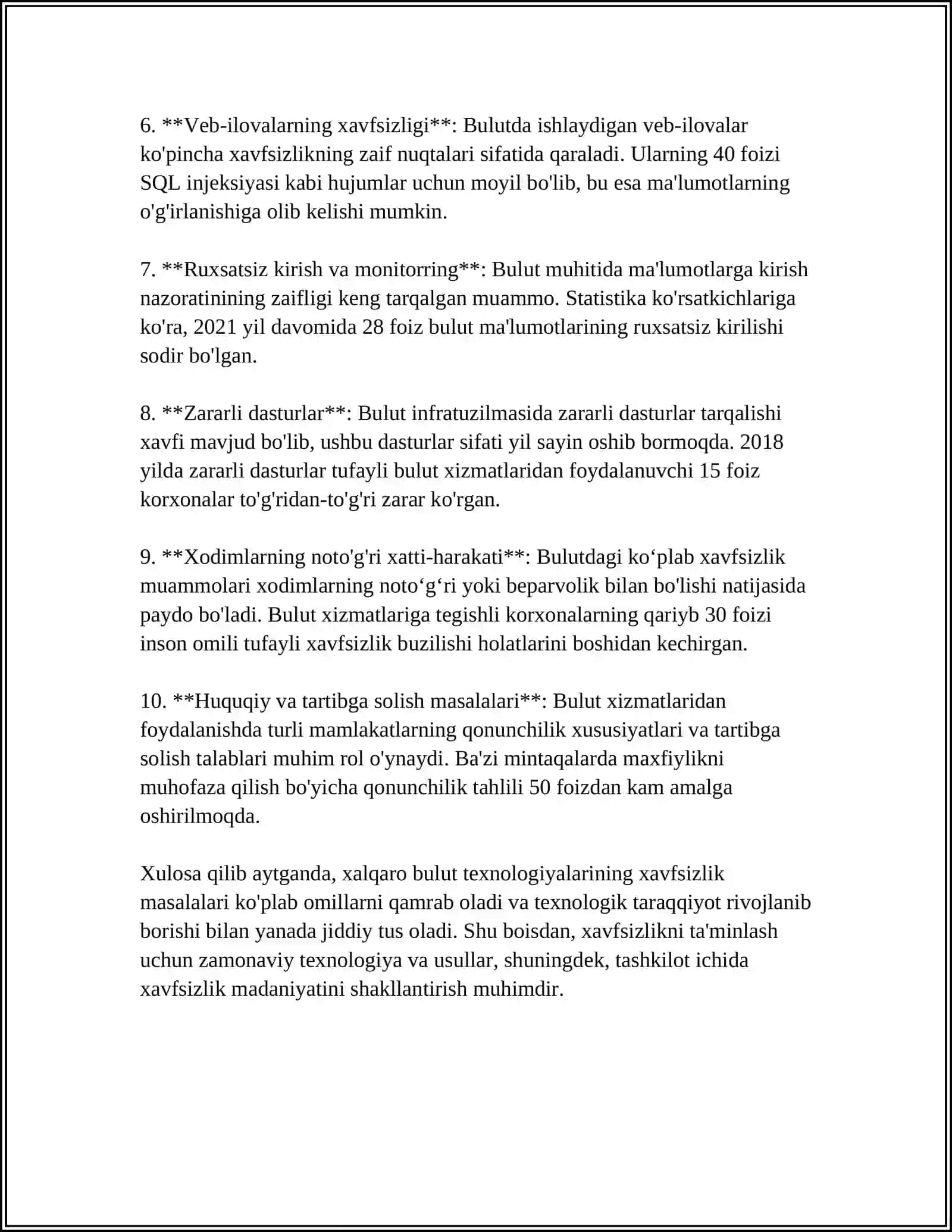 XALQARO BULUT TEXNOLOGIYALARINING LIMITLARI 4