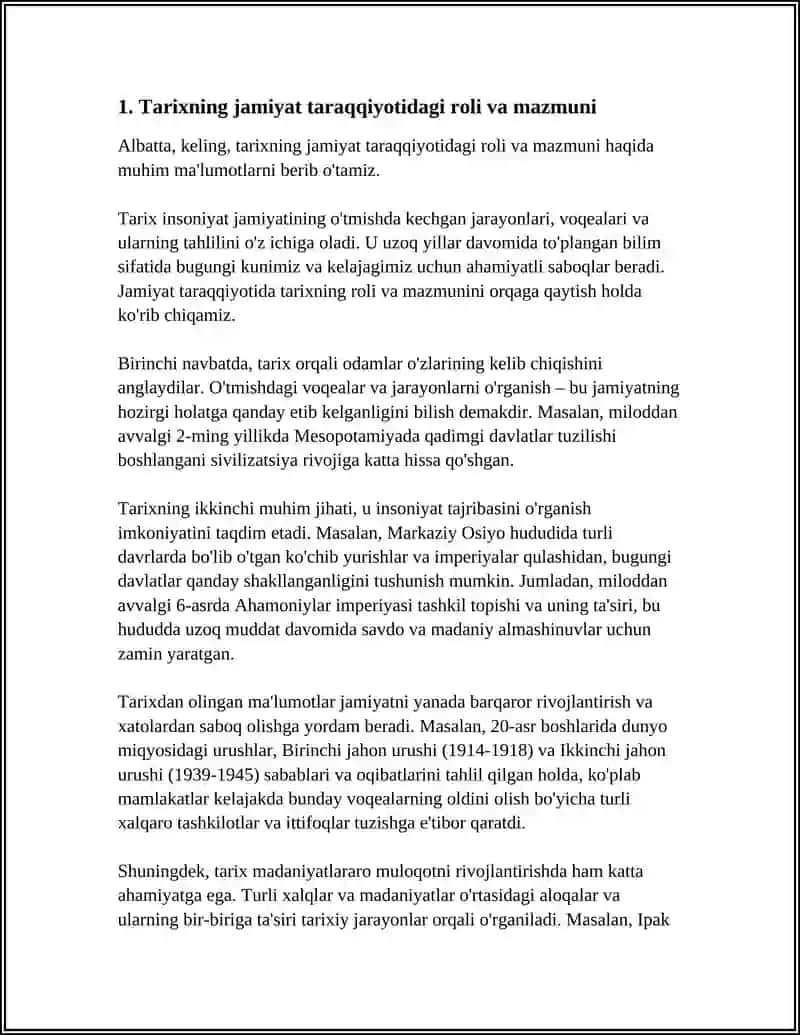 TARIXNING MAZMUNI, YOʻNALISHLARI VA KONSEPSIYALARI 4