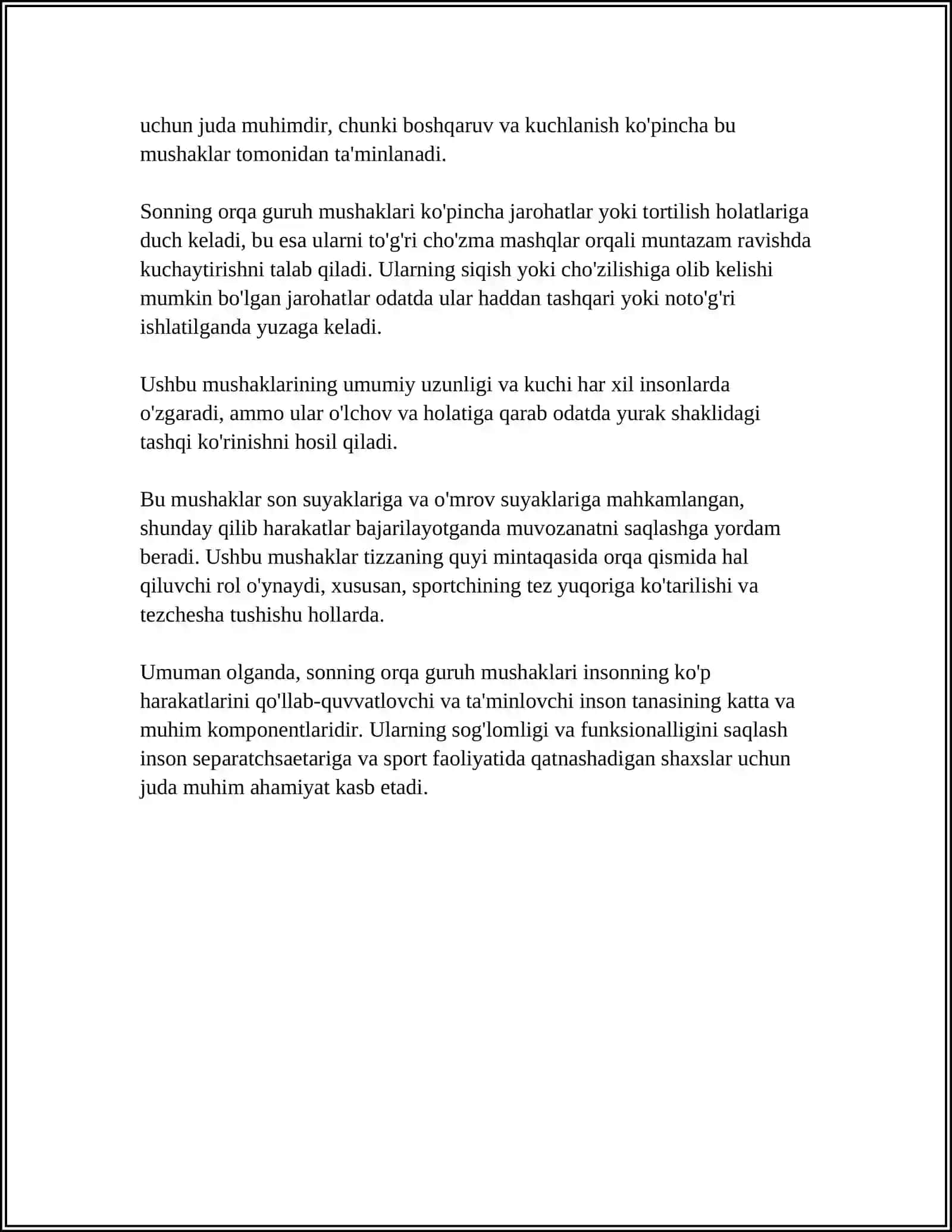 DUMBA SOHA MUSHAKLARI. SONNING ORQA GURUH MUSHAKLARI 4