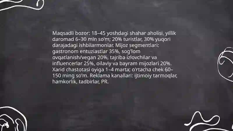 Noodatiy restoran uchun biznes loyiha 4