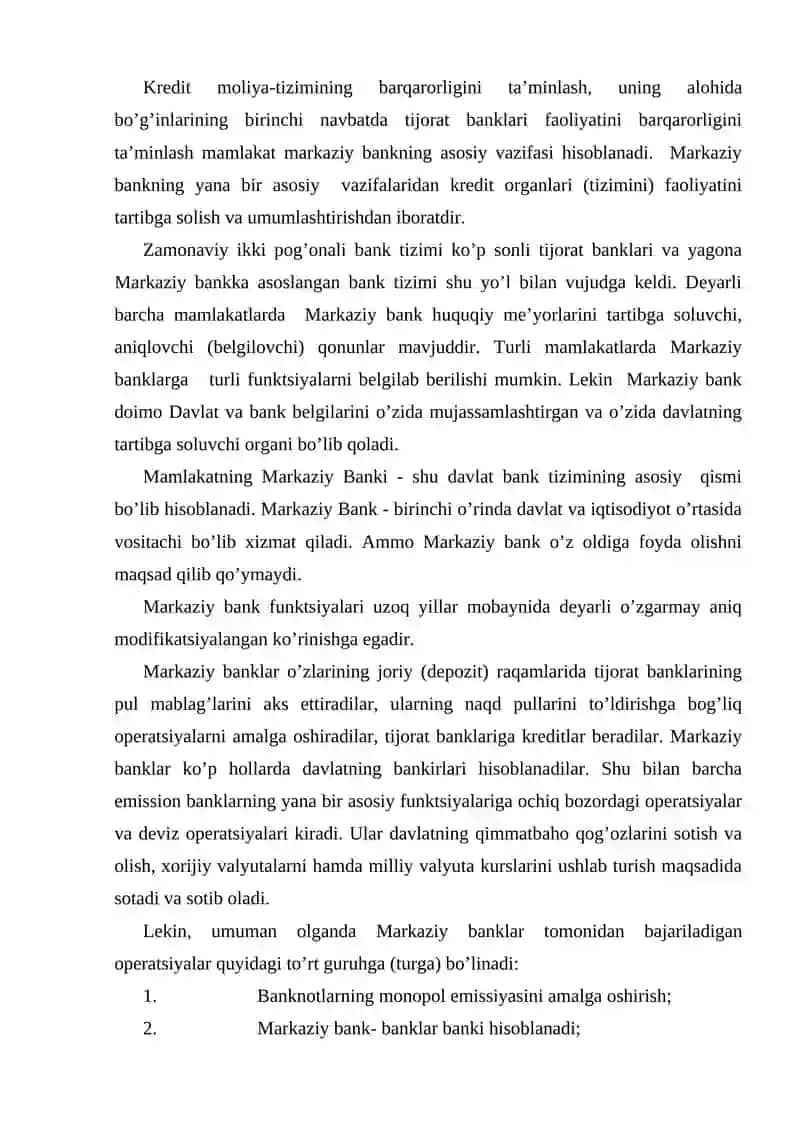 Bank tizimi. Pul-kredit siyosati 4