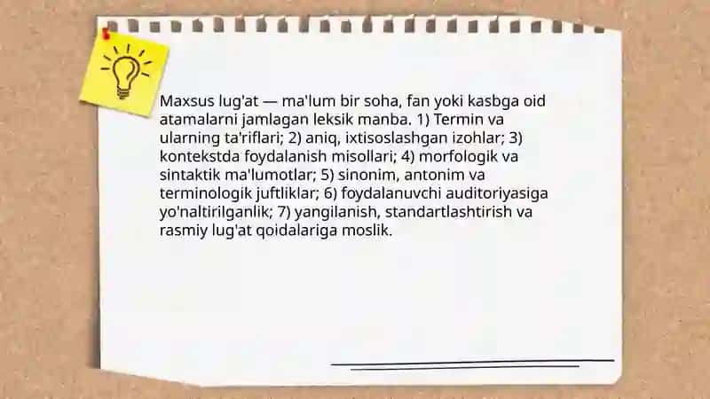 Umumiy va maxsus lug'atlar 4