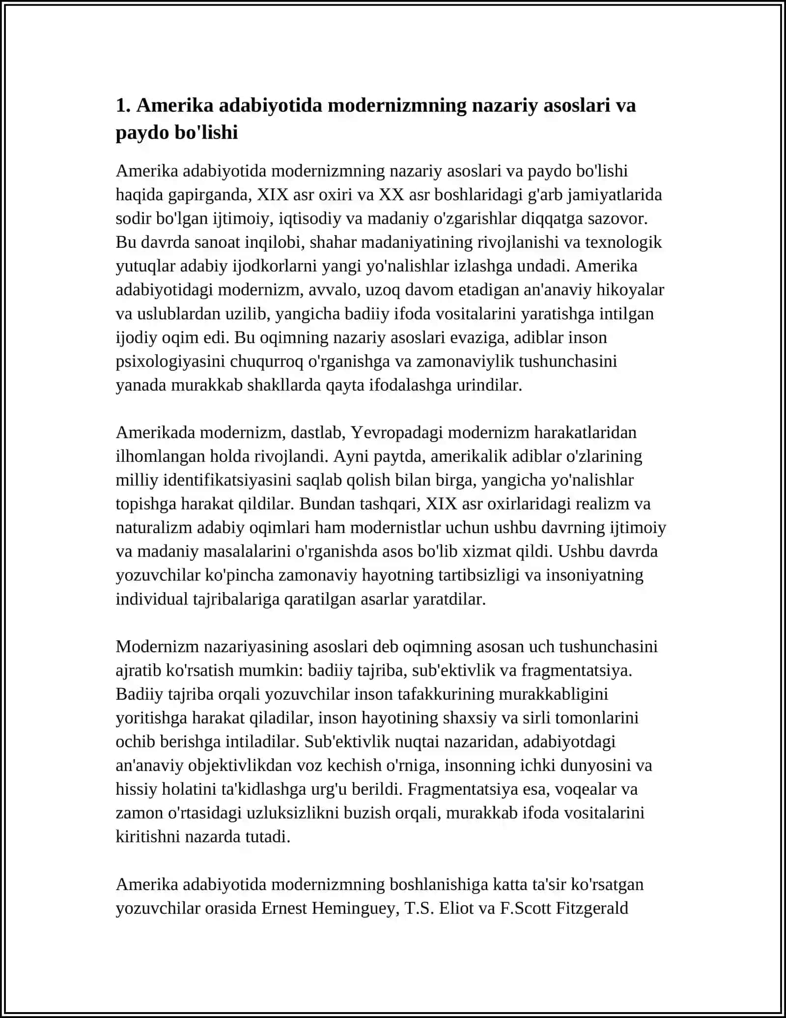 AMERIKA ADABIYOTIDA MODERNISM ADABIY OQIMINING PAYDO BÓLISHI 4