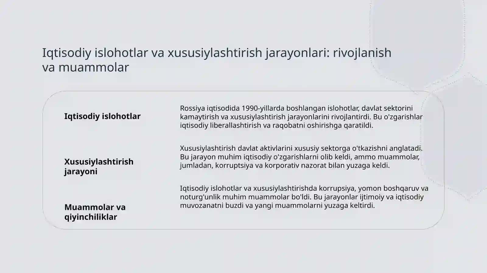 Rossiyaning bozor iqtisodiyotiga o’tish davri 4