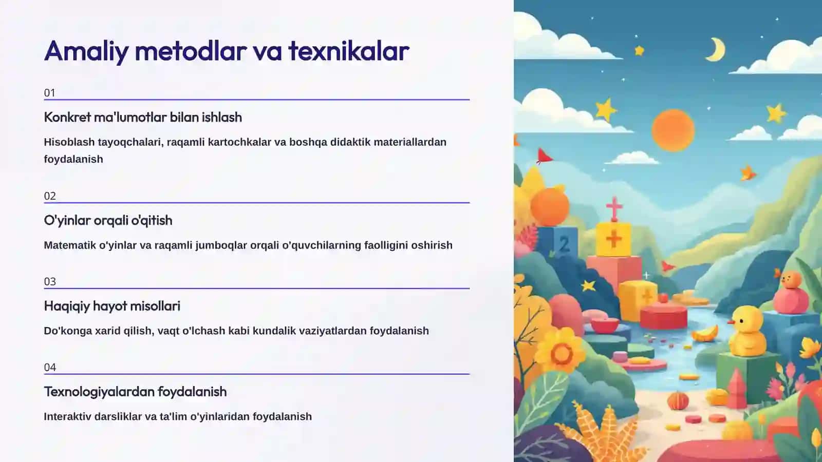 Boshlang'ich sinflarda matematikani o'qitish metodlari 4