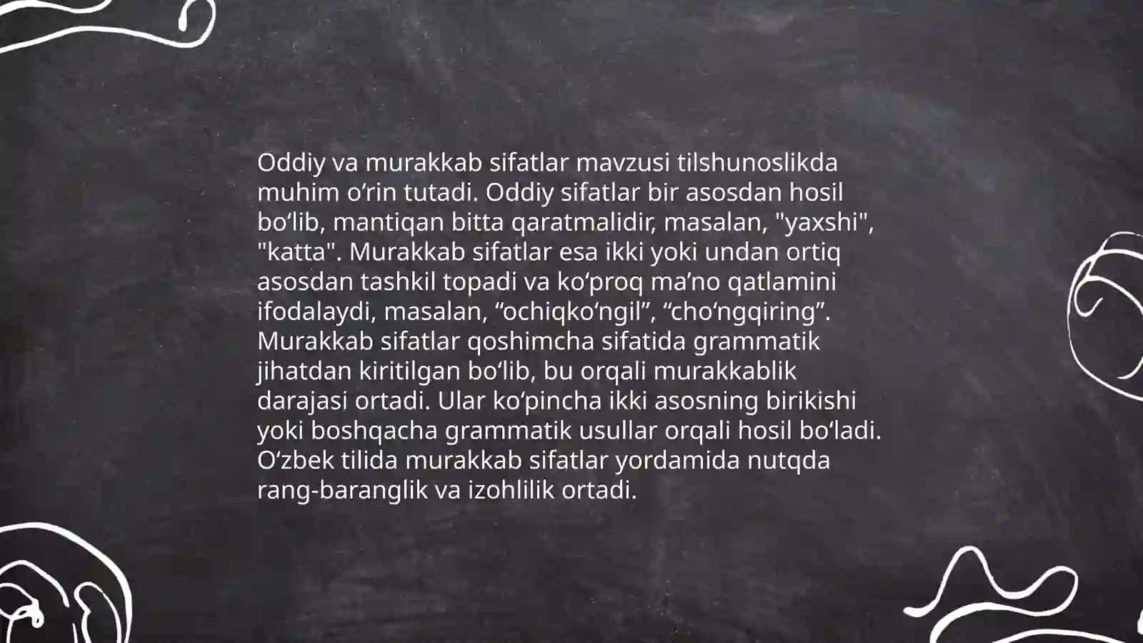 Sifatlar Ma'no Turlari 4