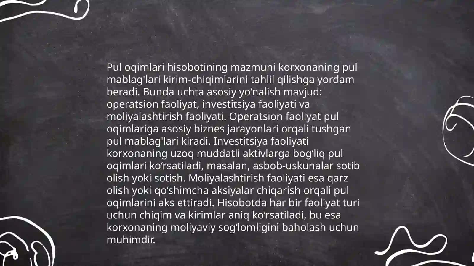 Balans va pul oqimlari hisobotlar orasidagi bogʻliqlik 4