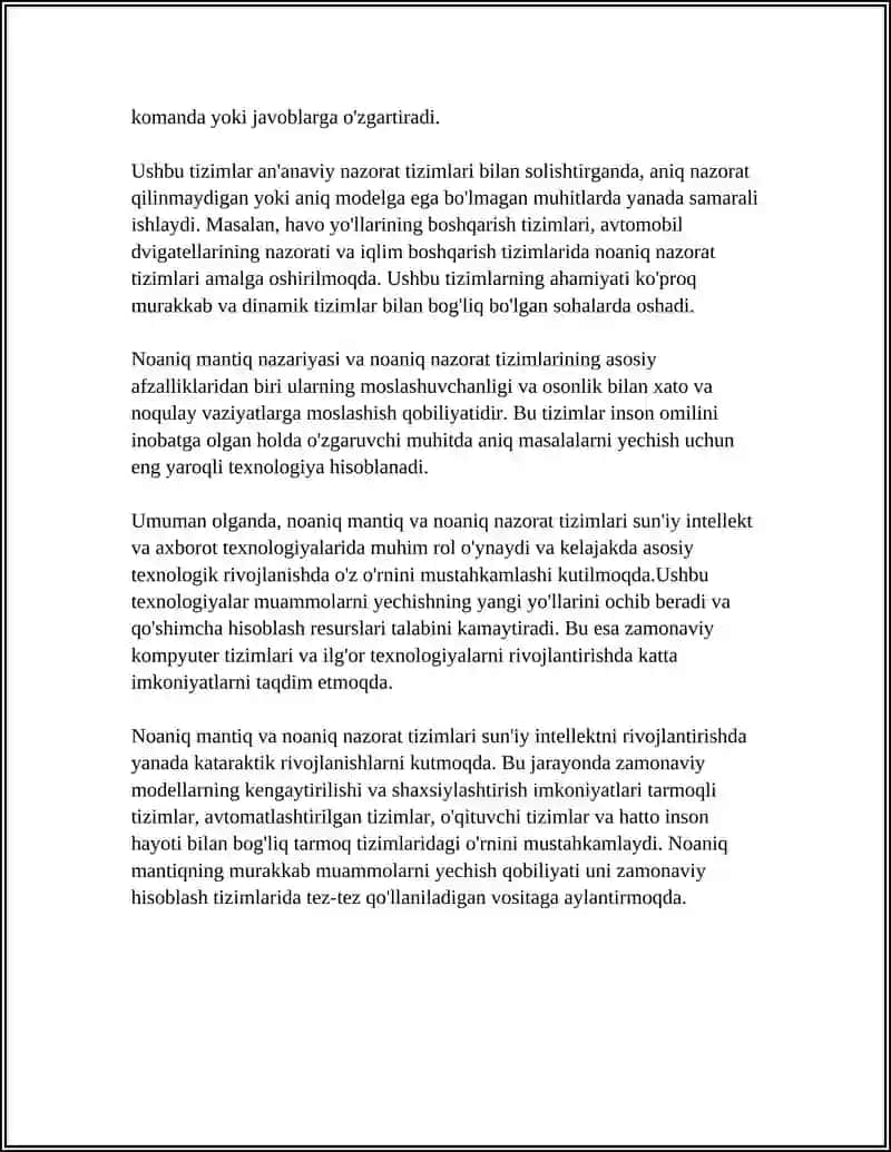 NOANIQ MANTIQA VA NOANIQ NAZORAT TIZIMLARI 4