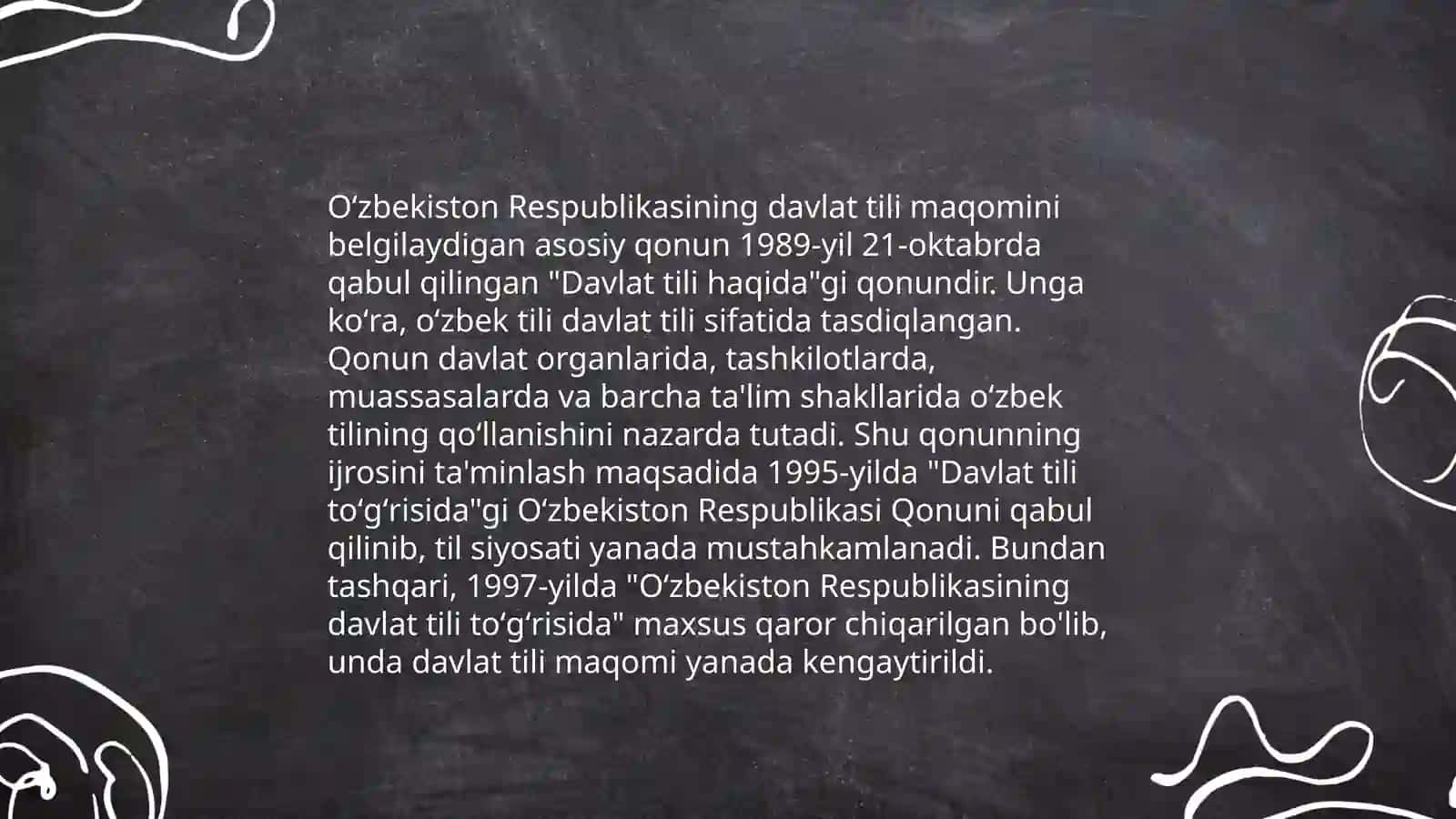 Davlat tili haqidagi qonunlar va qarorlar 4