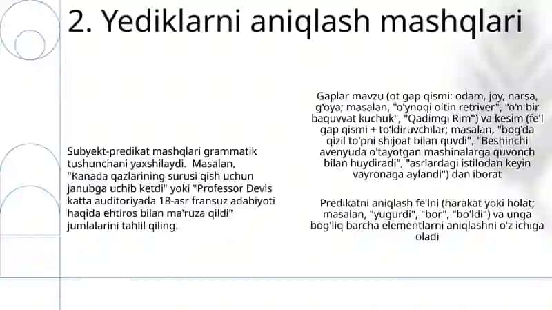 Gap bo`laklari. Bosh bòlaklar. Ega va kesim 4