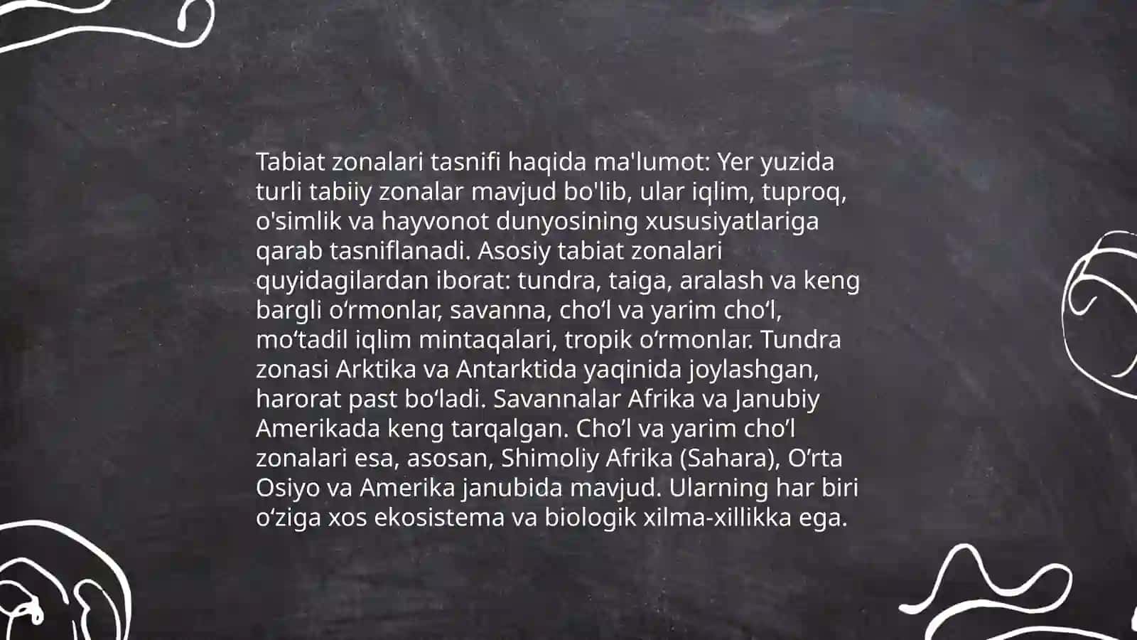 Iqlim mintaqalar kesimida tabiat zonalarida tirik organizmlarning tarqalishi 4