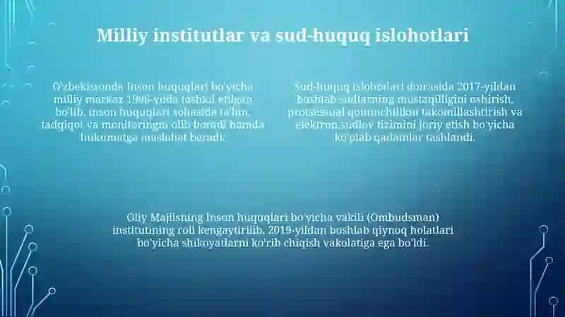 O'zbekistondagi inson huquq va erkinliklarini kafolatlash 4