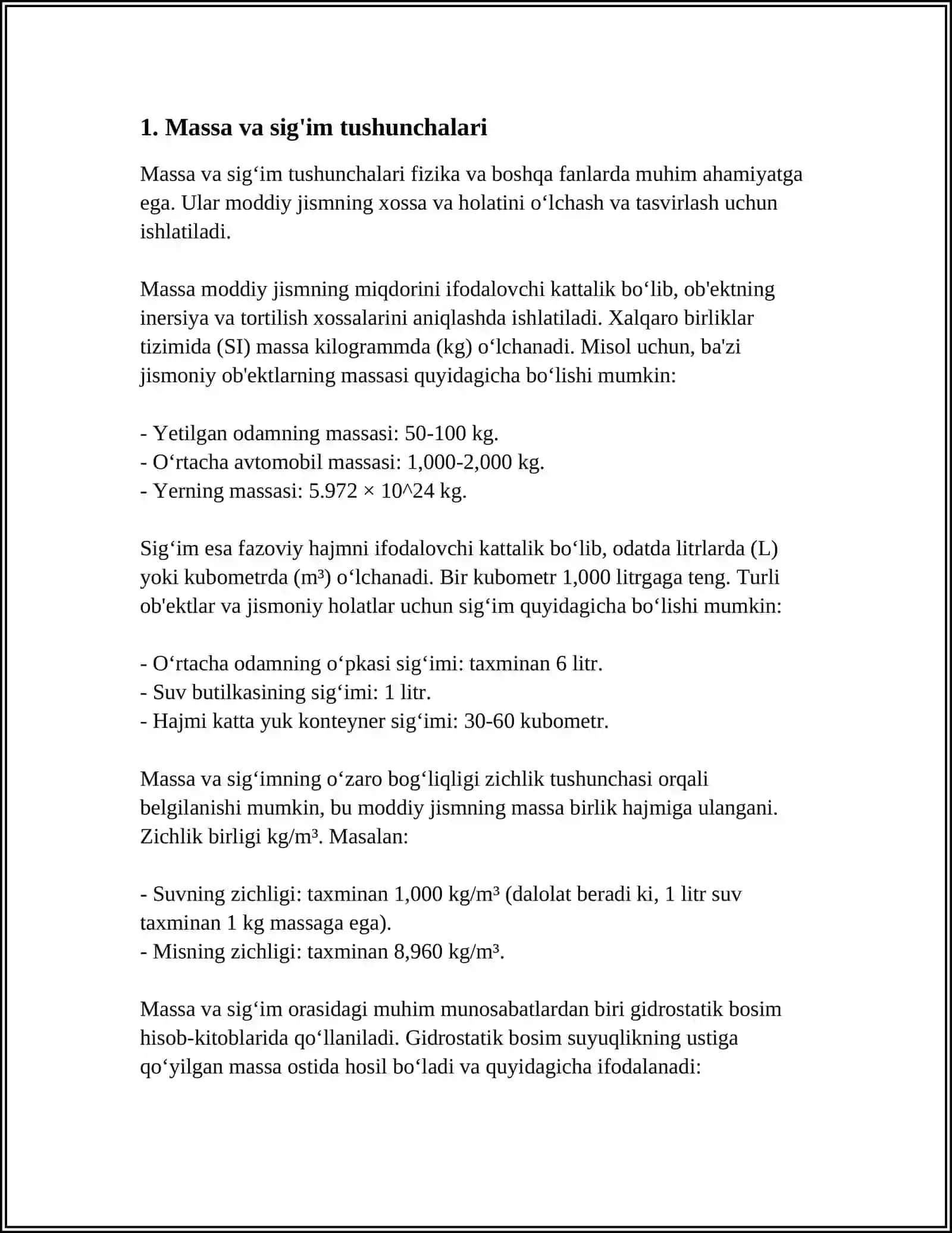 MASSA SIG'IM O'LCHOV BIRLIKLARI TURAYEVA DILRABO XUDAYNAZAROVNA 4