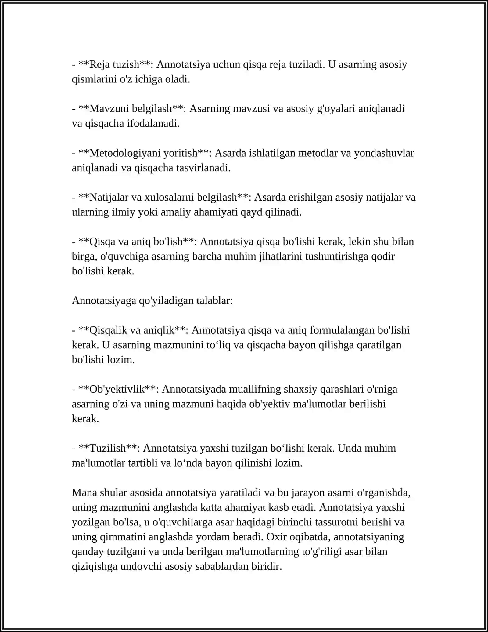 ANNOTATSIYAGA KIRITILGAN ILMIY MATN HAQIDA MA’LUMOT 4