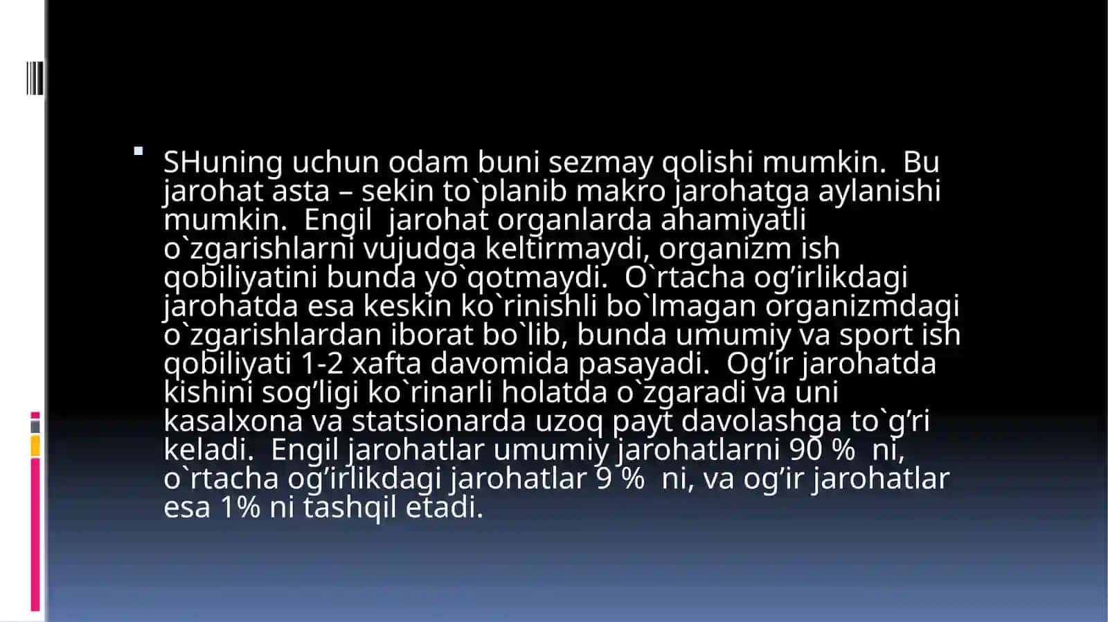 Yopiq jarohatlarni oldini olish 4