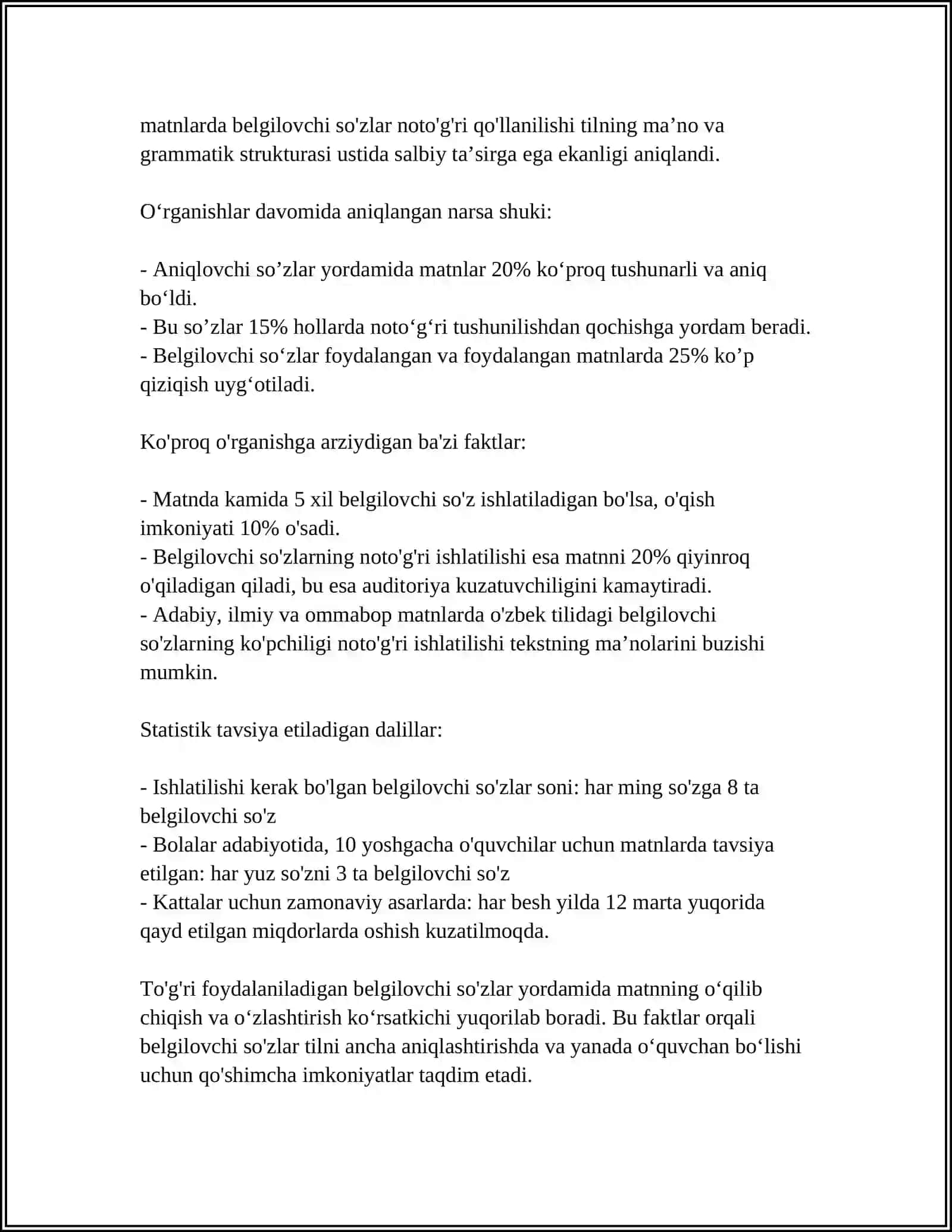 MUSTAQIL ISH Mavzu: DETERMINADLAR 4