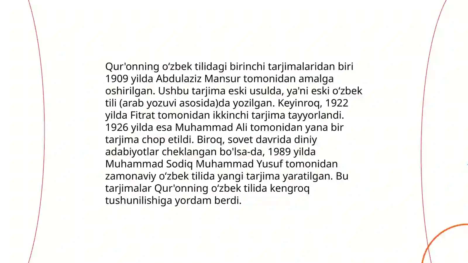 Qur'onning oʻzbek tiliga tarjima qilinishi va tafsirlari 4