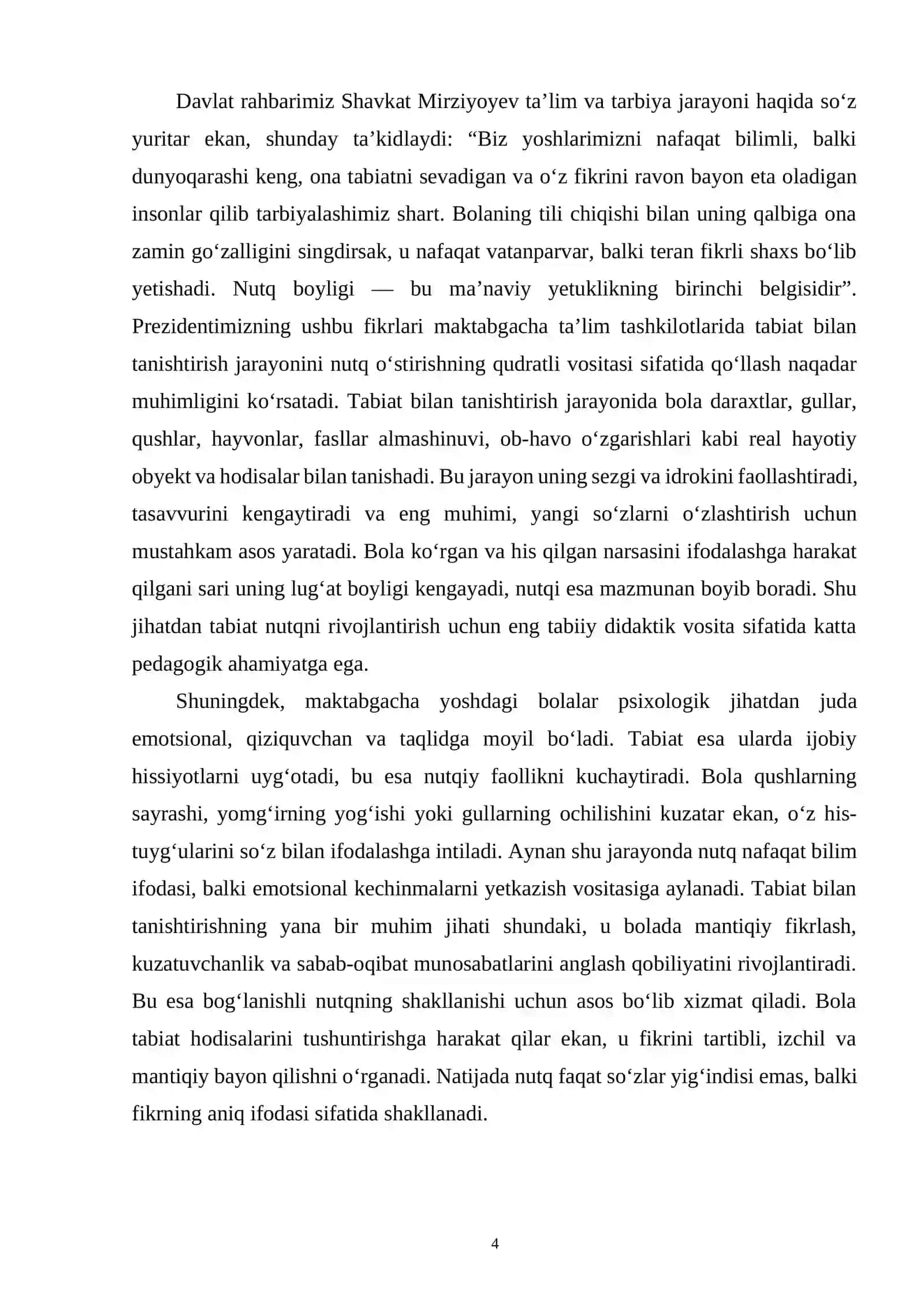 Tabiat bilan tanishtirish jarayonida bolalarning nutqini rivojlantirish metodlari 4