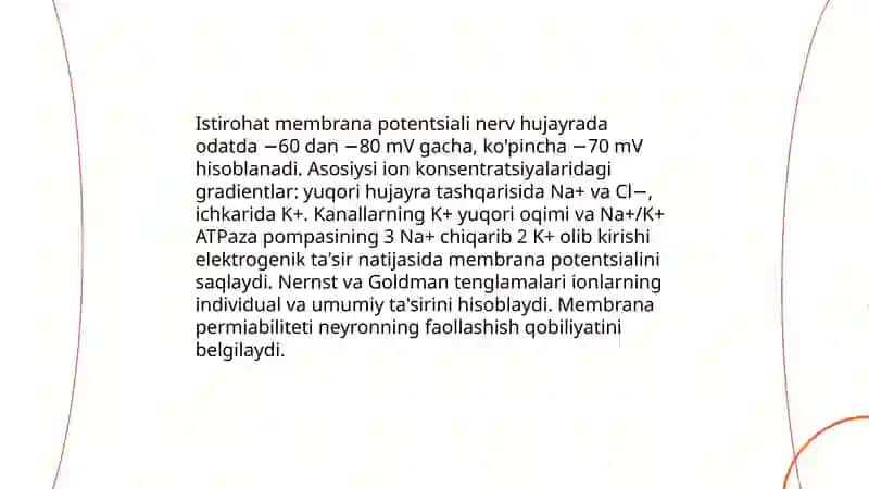 Neyronlar va sinapslar fiziologiyasi 4