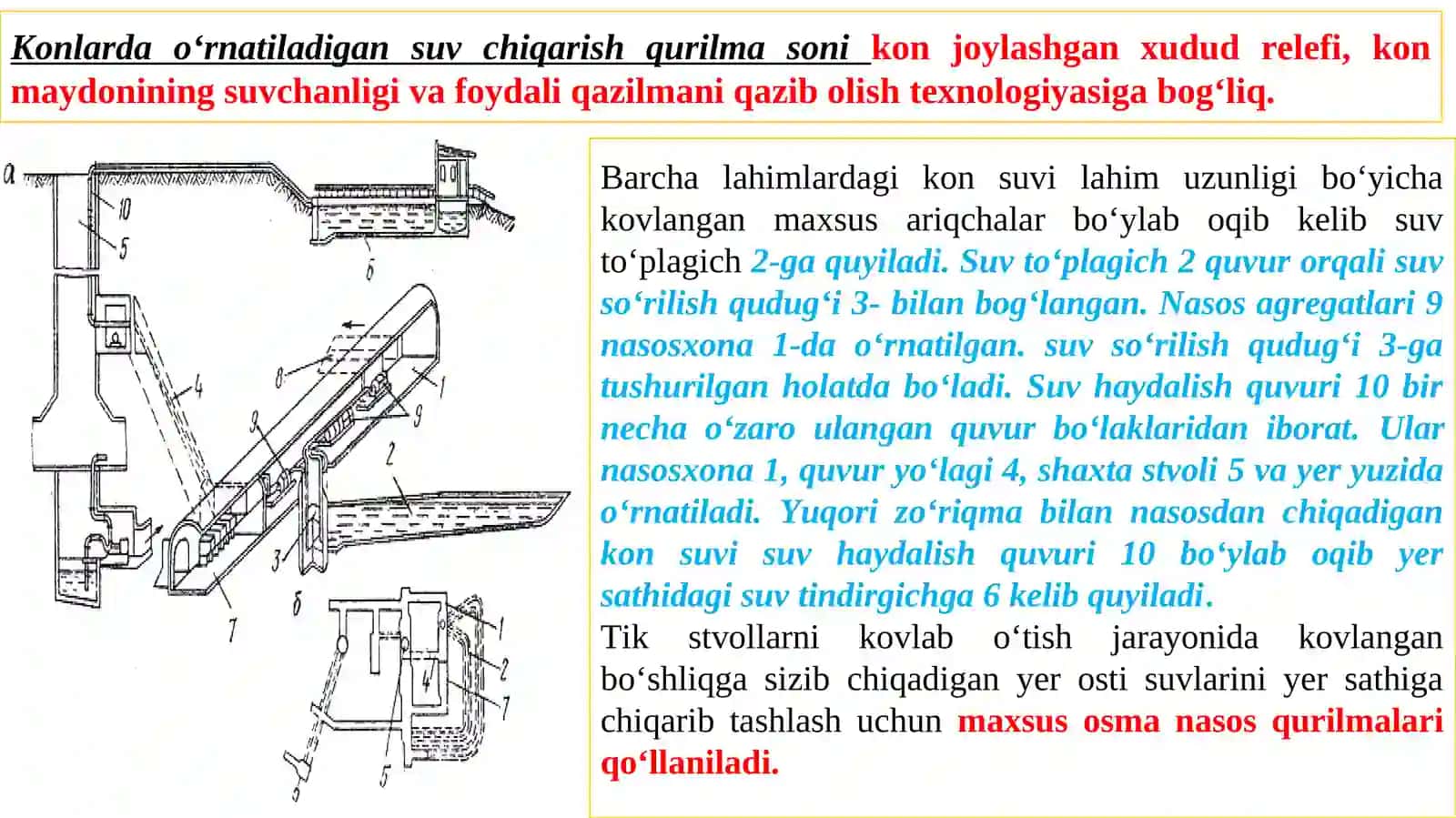 Suv chiqarish qurilmalarining asosiy qismlari va ko‘rsatkichlari 4