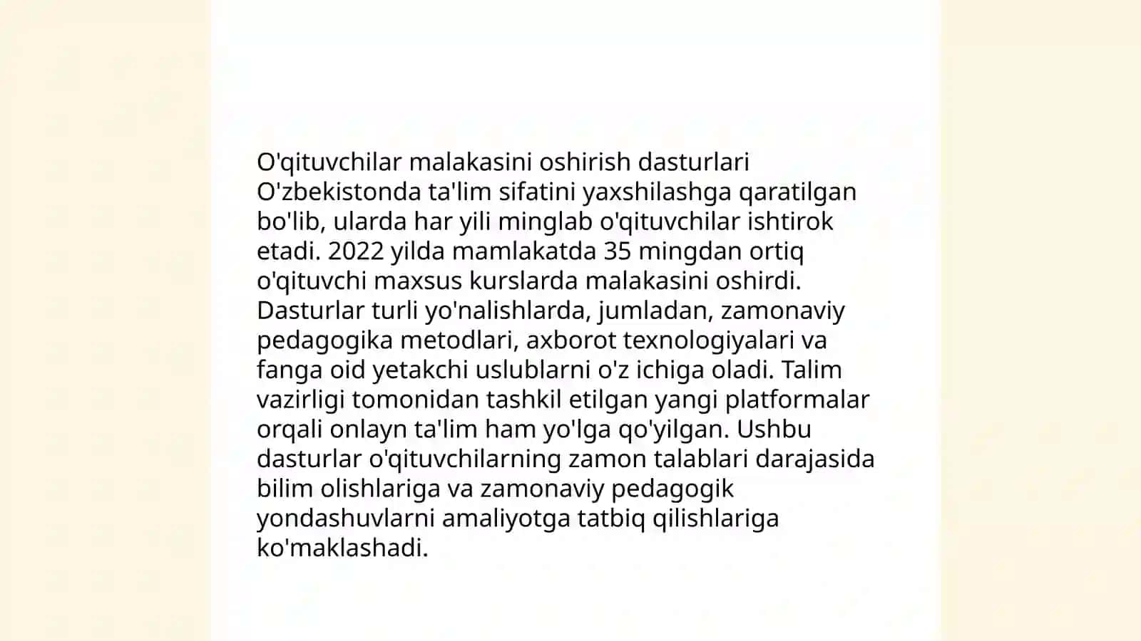 O'zbekistonda mustaqillik davrida ta'lim tizimini takomillashtirish chora- tadbirlari 4