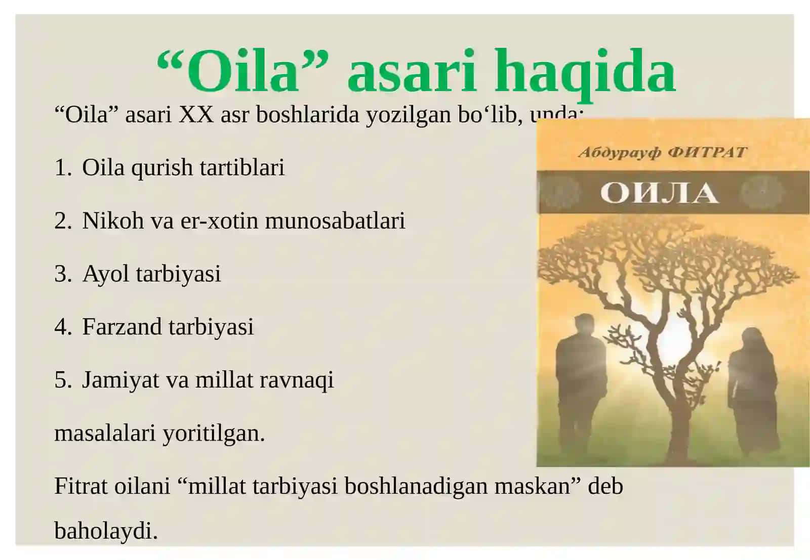 Jadid mutafakkiri Abdurauf Fitratning “Oila” asaridagi oila qurish tartiblari va farzand tarbiyasiga oid g'oyalar 4