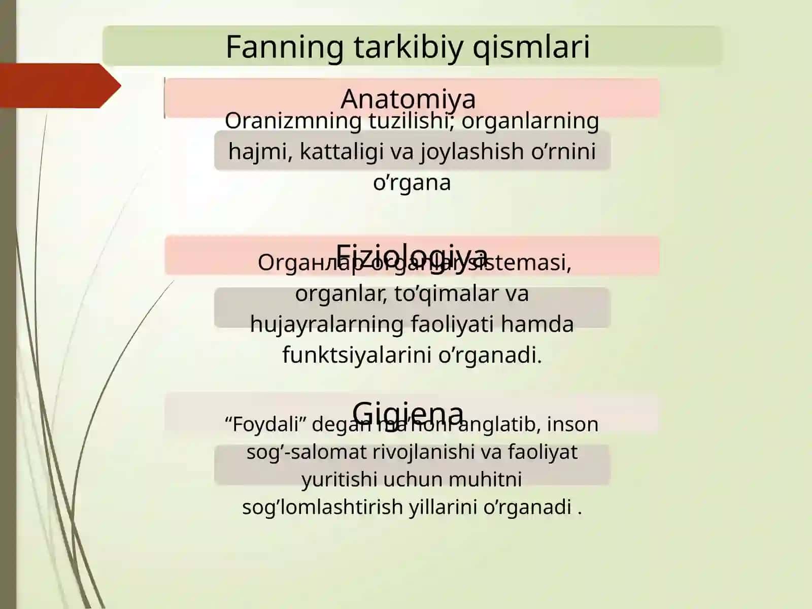 ANATOMYASIFANINING PREDMETI, TARIXI HAMDABOLALAR O’SISHI VA RIVOJLANISHINING UMUMIY QONUNIYATLARI 4