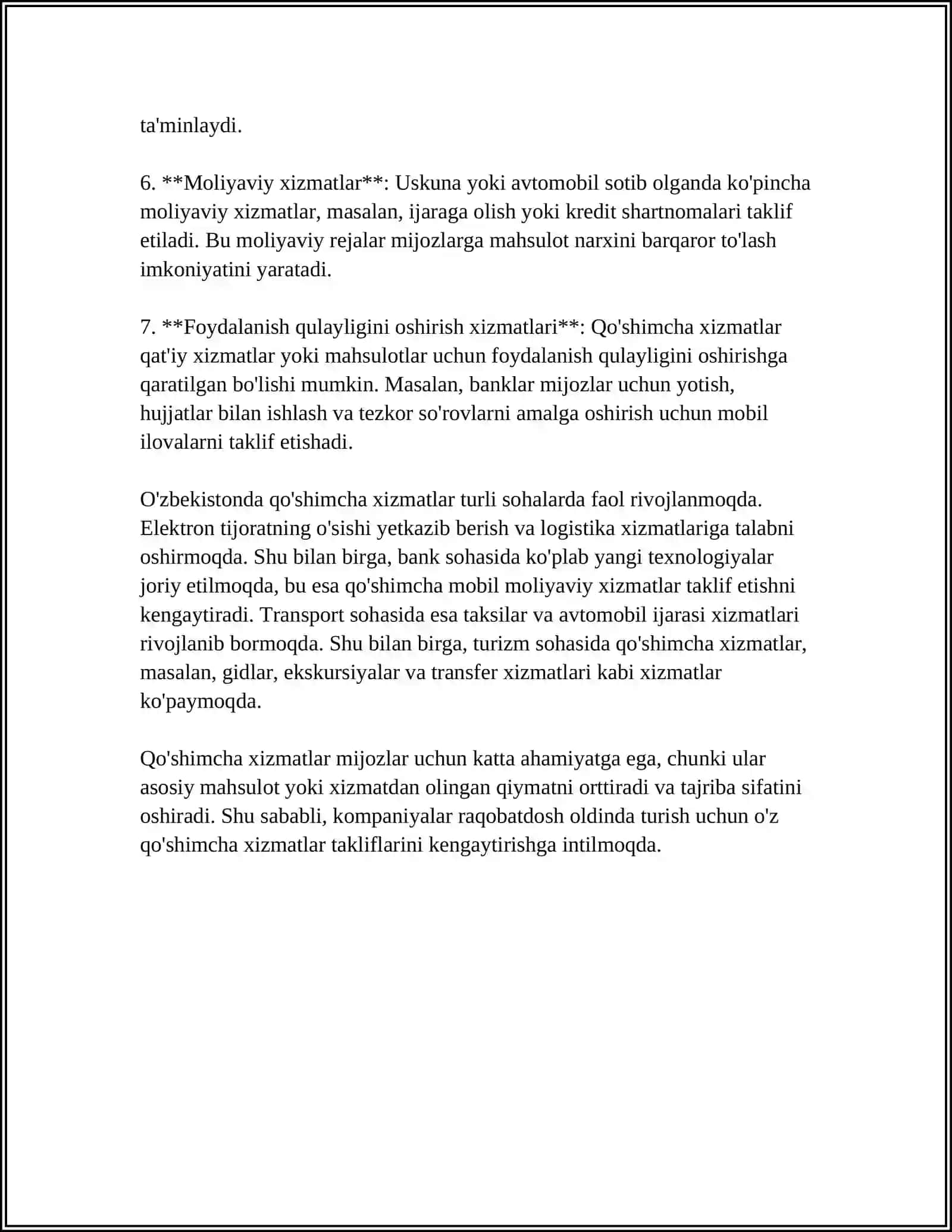 TURIZM KORXONALARIDA QO'SHIMCHA XIZMATLAR TASHKIL QILISH 4